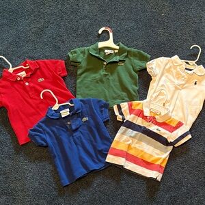 Lacoste Kids Polo Shirt Set – Red, Blue, Green, Striped, White